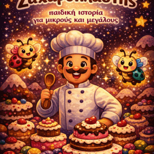 Charalampos the Pastry Chef and Little Fifi and Fofi children’s book cover by Pantelis Papakonstantinou