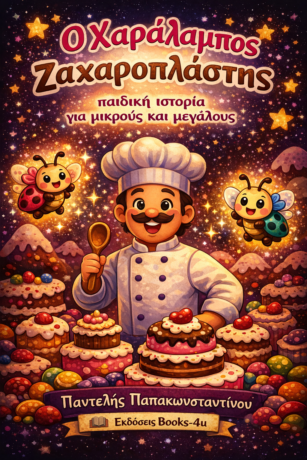 Charalampos the Pastry Chef and Little Fifi and Fofi children’s book cover by Pantelis Papakonstantinou