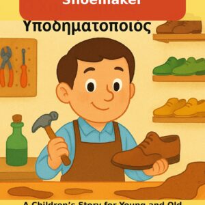 Charalampos the Tailor English children’s eBook cover about tailoring, handmade suits and careful work