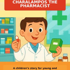 Charalampos the Pharmacist children’s book cover by Pantelis Papakonstantinou