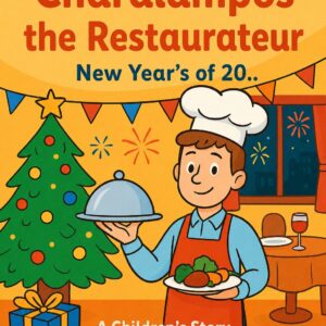 Charalampos the Restaurateur children’s book cover by Pantelis Papakonstantinou