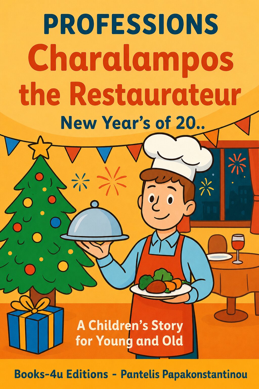 Charalampos the Restaurateur children’s book cover by Pantelis Papakonstantinou